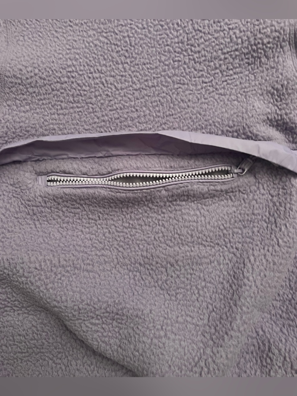 Halfdays Pieper Fleece Quarter Zip sweater in Lilac, Size LG - Picture 5 of 7
